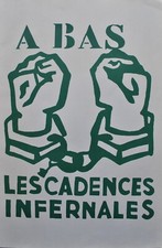 Affiche MAI 68 originale : A bas les cadences infernales ! #RÉVOLUTION