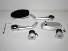 MINI RETROVISEURS  EMBOUT DE GUIDON ARGENT STREET SPEED TRIPLE CAFE RACER DUCATI