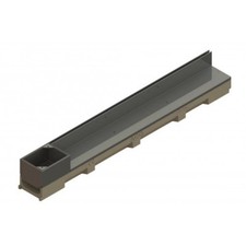 Caniveau béton polymère H55mm - couverture à fente inox 304L H65mm - Self 100 A