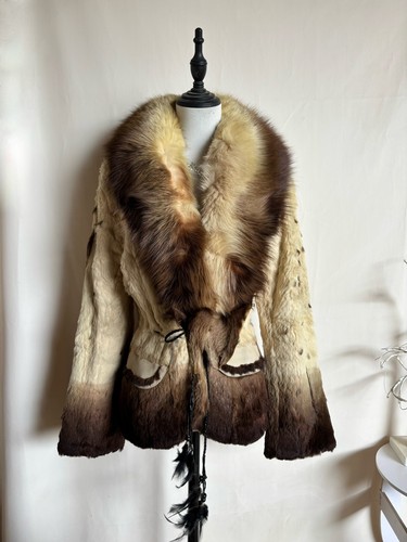 Manteau fourrure crème - en,