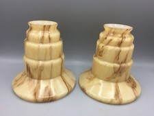 2 ANCIENNES TULIPES - ABAT JOUR - Art déco - gratte ciel