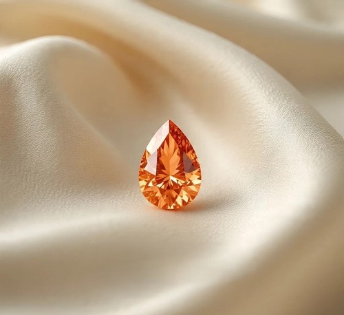Bague diamant orange canari