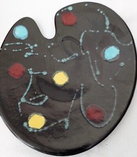 palette de peintre en céramique de Poët-Laval (circa 1950s)