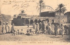 CPA ALGERIE SCENES MARCHE DANS LE SUD 