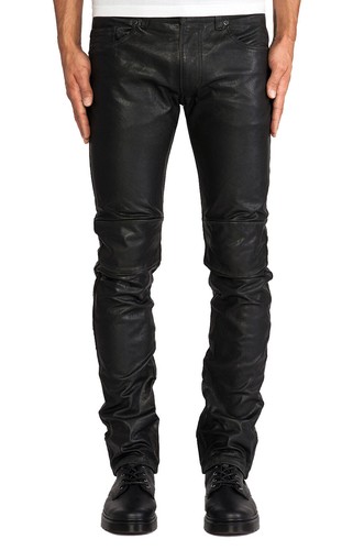 Pantalons cuir noir pour - en,