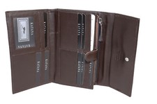 KATANA Compagnon de voyage porte chéquier femme en cuir réf 553050 choco (3 coul