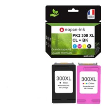 300XL fabriqué en France, 2 Cartouche d'encre compatible pour HP 300 XL Noir / C