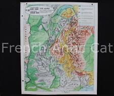FA128 Carte scolaire ancienne Armand Colin Varon Alpes géologie 105 Mont Blanc