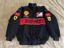 Unisex Adult Ferrari Jacket Ebroidered Cotton Padded Racing Jacket Black B