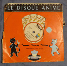 LE DISQUE ANIMÉ - TEDDY : c'est la mère Michele et Malbrough. DISQUE 78 Tours.