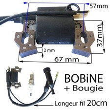 Piece Groupe Electrogene bobine allumage + bougie  pour moteur 4 temps