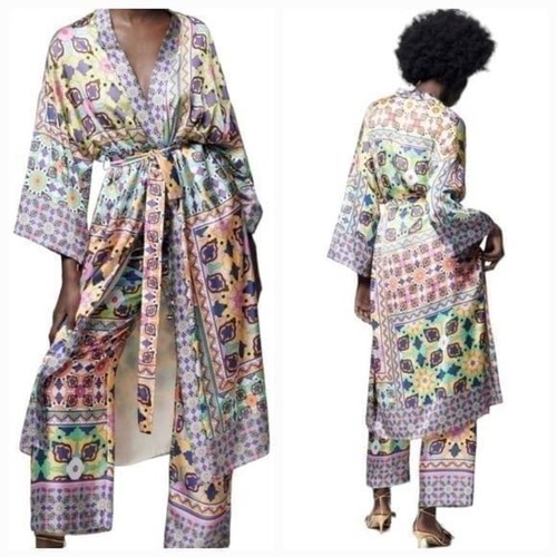 Zara printed belted long - belted, line