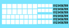 DECALS Carré blanc 1/43 1/32 decal white race plate square chiffres DECALCOMANIE