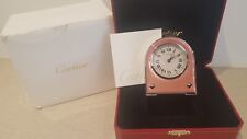 Superbe CARTIER Pendulette,Reveil de Voyage. EMAILLEE ROSE.COMME NEUVE
