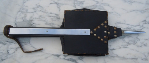 Soufflet cheminée cuir metal