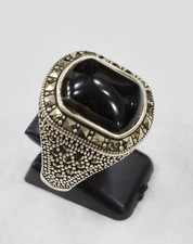 Bague Chevalière Homme En Argent Massif 925 Avec Pierre synthetique T65/8,44g