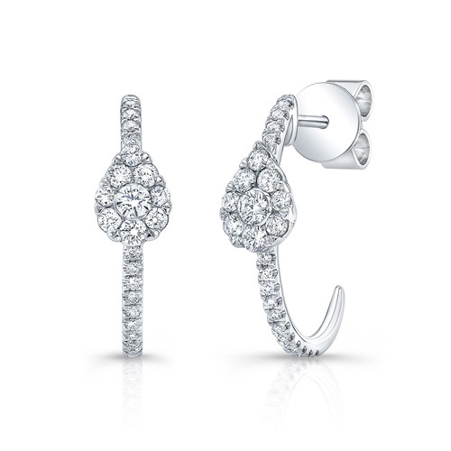 14k blanc diamant larme j - 14k,