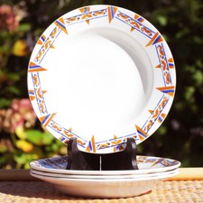 Ensemble de 4 assiettes creuses anciennes Céranord St Amand modèle Le Niger