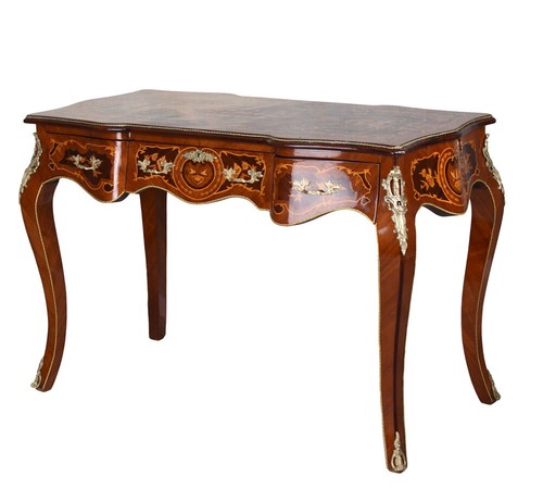 Bureau baroque marqueterie - bureau,
