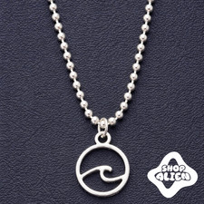 Collier homme vague argent