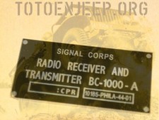 plate plaque radio us ww2 BC1000 A EARLY LAITON scr 300 jeep  willys dodge gmc
