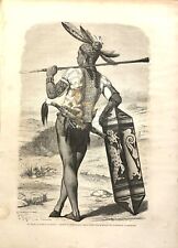 Gravure (vers 1860) : Un dayak