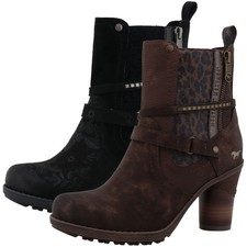 Mustang Bottine Femme Avec Élastique Et Motif Naturel 15M0162008