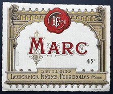 MARC LEMERCIER FOUGEROLLES LABEL 1960 VINTAGE ALCOHOL FRENCH LIQUOR FRANCE