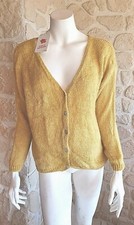 Gilet maille ocre avec boutons