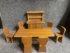 ancien jouet salle a manger de poupée meuble bois 1930