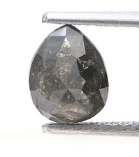 Poire Forme Sel Poivre Couleur 1.52ctw Rose Coupe Diamant Naturel Diamant Seul