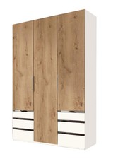 Armoire Niveau Blanche / Chêne Plaqué 150Cm