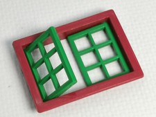 MAJOKIT FENÊTRE BORDEAU A DEUX VANTAUX VERTS A PETITS CARREAUX