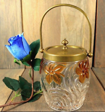 Antique French ST SAINT LOUIS Crystal Biscuit Jar Cookie Pot Signed Art Deco