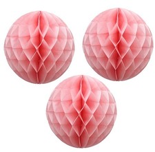 x3 Pompon Alvéolé Bridal Rose 20 cm – Neuf