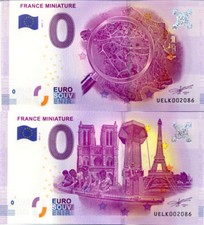 78 ELANCOURT Les deux France Miniature, Mêmes N°, 2017, Billet Euro Souvenir