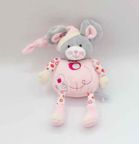 Doudou peluche souris - , rose