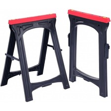 Pliable Sawhorses Paire – Rouge & Noir Résistant Tréteaux pour DIY & Établi
