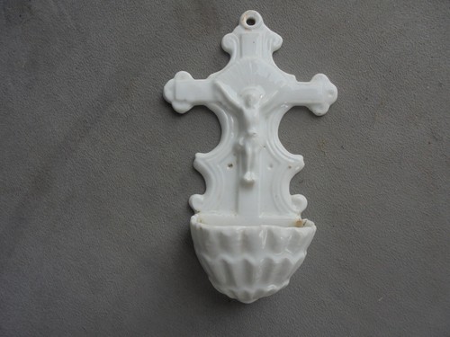 Ancien bénitier porcelaine - bénitier, en