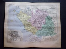 carte géographique 19°:la France illustrée par Malte-Brun..Vendée,Roche sur Yon