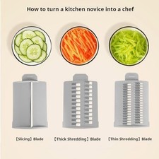 Râpe à fromage rotative 6 en 1 avec fonctionnement sûr des mains et base d'as