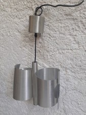 suspension Lustre Alu Brossé space age Max Sauze Applique Vintage Chrome Vintage