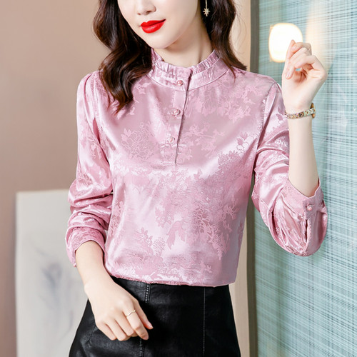 Femme jacquard chemise satin - femme,