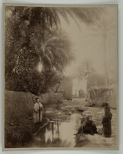 Émile Frechon, scène villageoise, enfants, Algérie   Tirage albuminé  27x21 