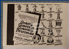 Publicite EHRICH GRAETZ lampes eclairage BERLIN  1930 advert