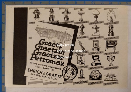 Publicite ehrich graetz - ehrich, lampes