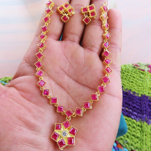 Parure collier plaqué - collier, cz