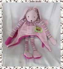 Doudou Lapin Rose Fushia  Longs Bras Et Jambes Rayures Tatoo Doudou Et Compagnie