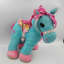 Peluche Poney bleu rose DOODLE