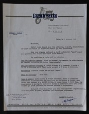 Facture LAMBRETTA 1971 Scooter no Vespa entête illustrée 67